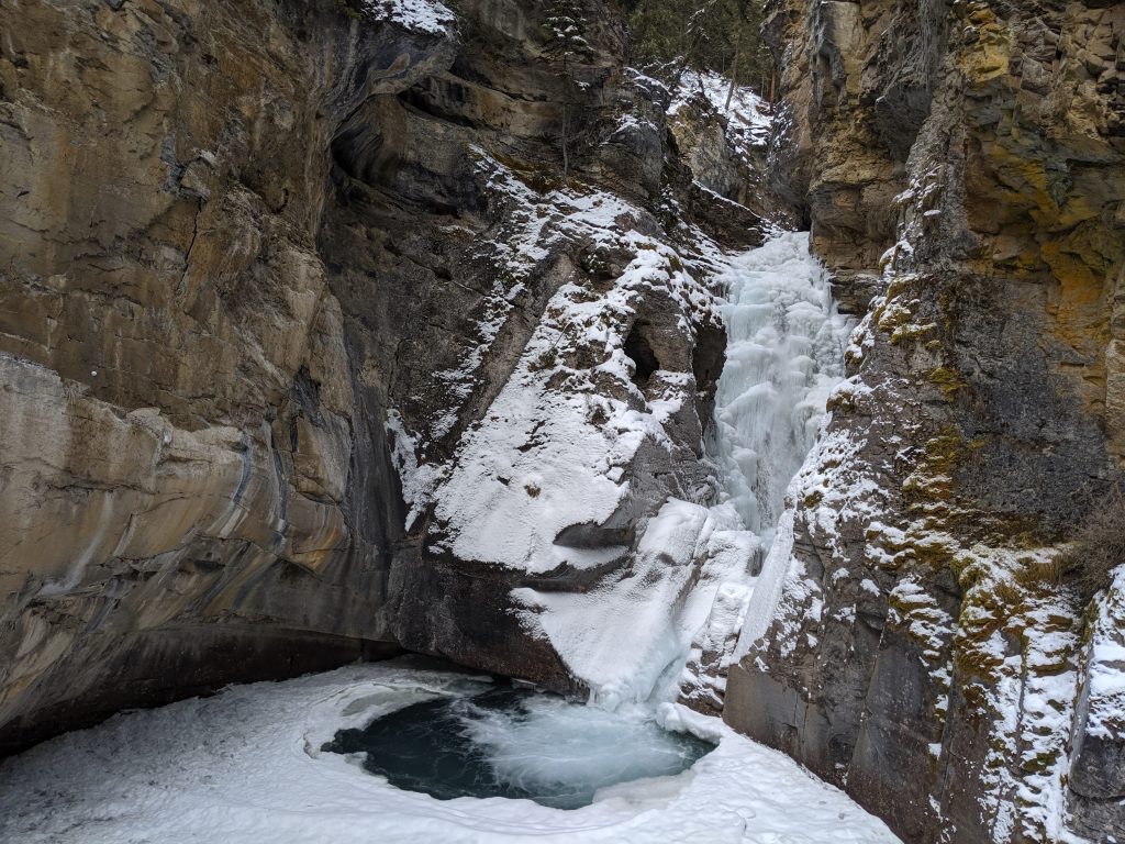 Johnston Canyon ice waterfall